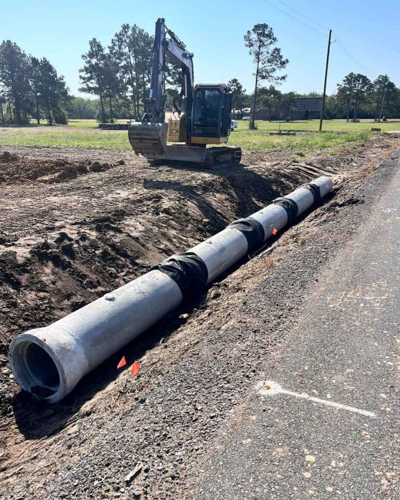 culvert and drainage installation